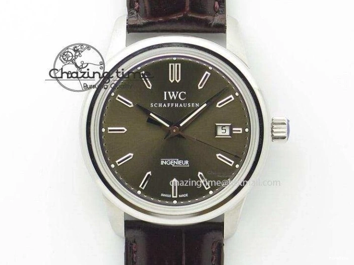 MIROTIME 0320 Pilot Chrono SS IW387808 CF3 ZF 1:1 Best Edition On Brown Leather Strap A Soft 7328